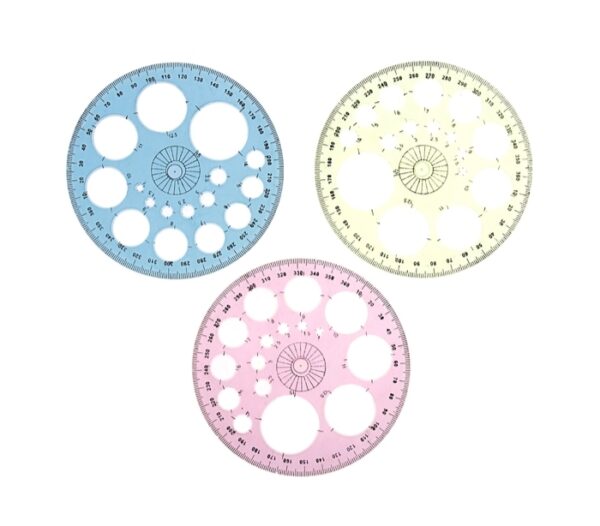 Транспортир 12см 360гр с окружностями тонированный МИКС 675549 1