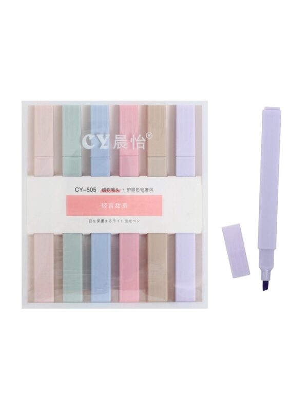 Набор маркеров текстовыделителей 6 цветов Пастельные цвета, корпус квадратный   7070858 1