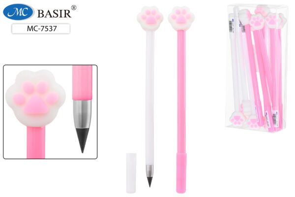 МС-7537 Вечный карандаш: "ЛАПКИ"; яркий, цветной  корпус /ассорти/, прорезиненный наконечник. 1