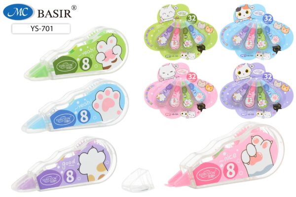 Корректирующая лента набор 4 шт. «Кошечки» YS-701 1