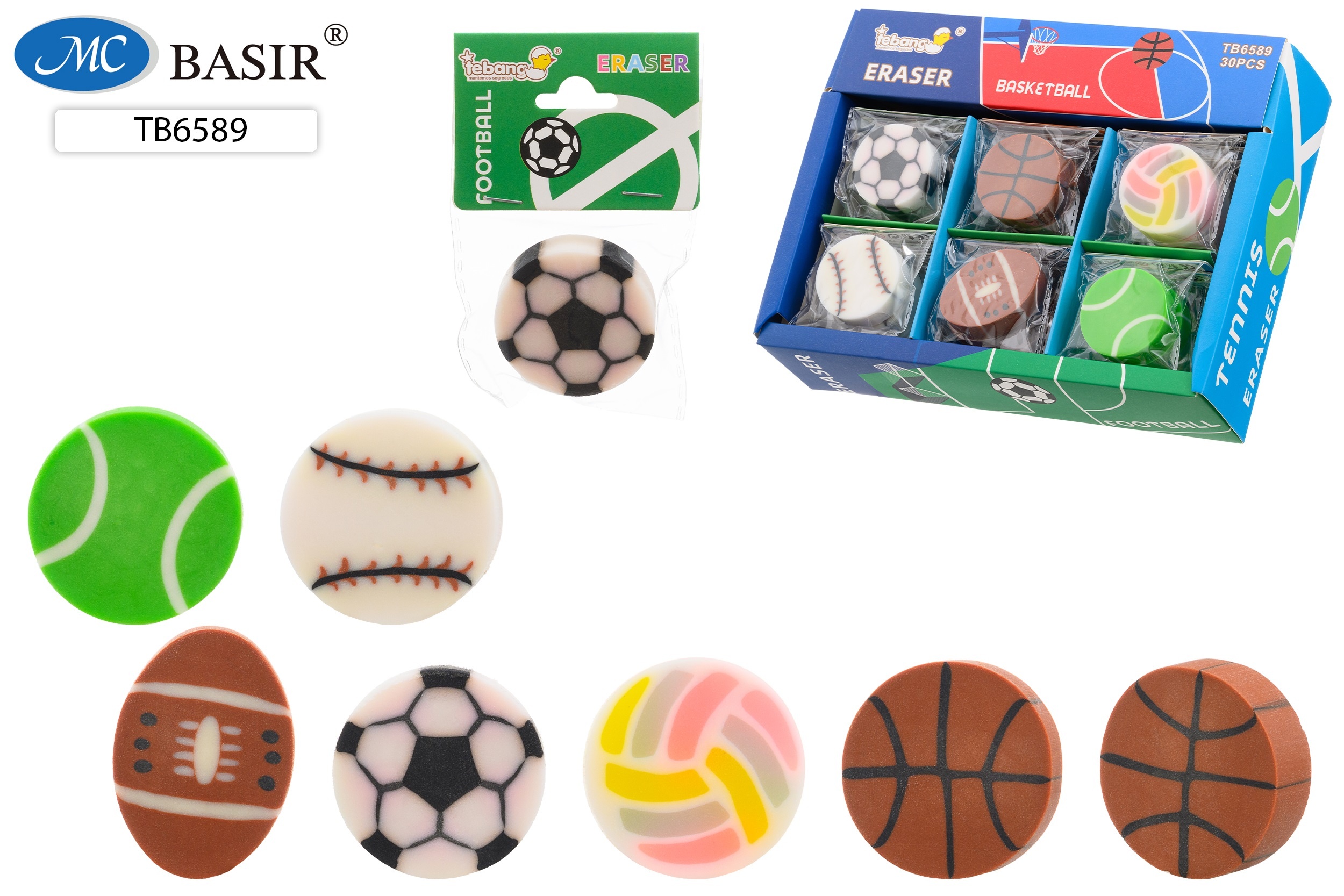 Ластик "МЯЧИ" в индивидуальной упаковке. (TB-6589) 1 Ластик "МЯЧИ" в индивидуальной упаковке. (TB-6589) 1