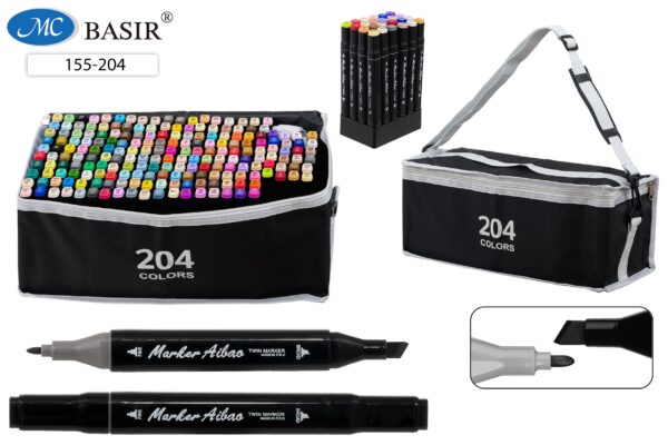 Набор двухсторонних скетчмаркеров, 204 цвета 1