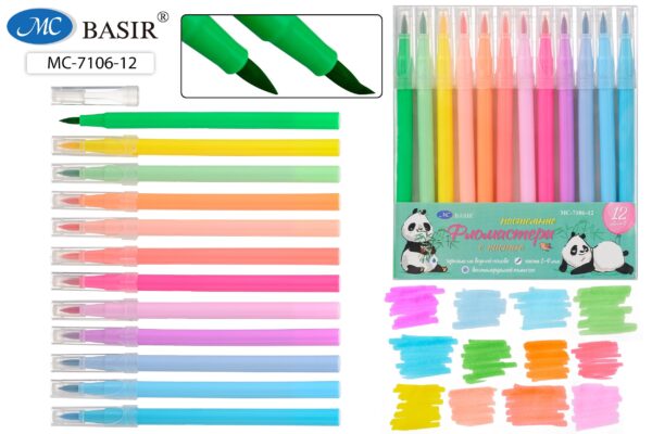 Набор фломастеров «ПАНДА» (пастельные) МС-7106-12 1