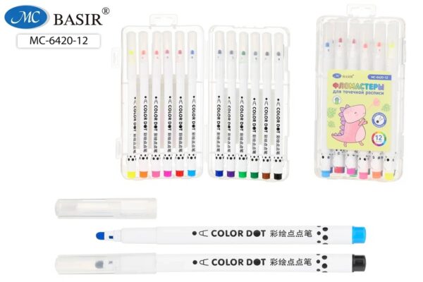 Набор фломастеров для точечной росписи «DINO» (dot markers) МС-6420-12 1