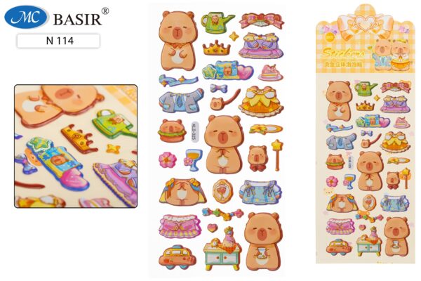 Наклейки объёмные «Капибара» N-114 1