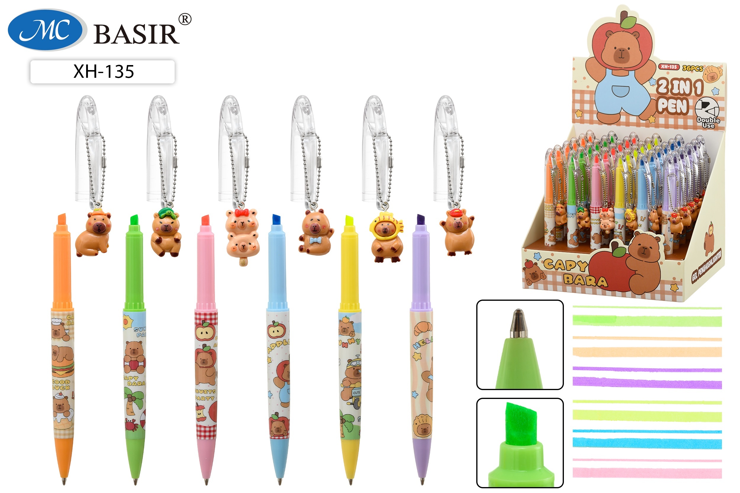 Ручка 2 в 1 детская «Капибара Duo Pen» XH-135 1 Ручка 2 в 1 детская «Капибара Duo Pen» XH-135 1