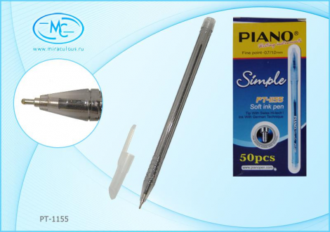 PT-1155 / ЧЁРНАЯ / Ручка шариковая с чернилами на масляной основе: "Piano Simple" 1 PT-1155 / ЧЁРНАЯ / Ручка шариковая с чернилами на масляной основе: "Piano Simple" 1