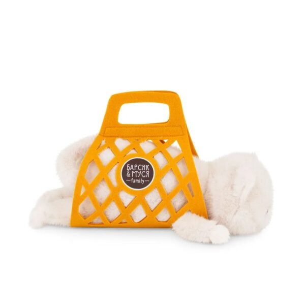 Кот Барсик в сумке белый, 35 см 2