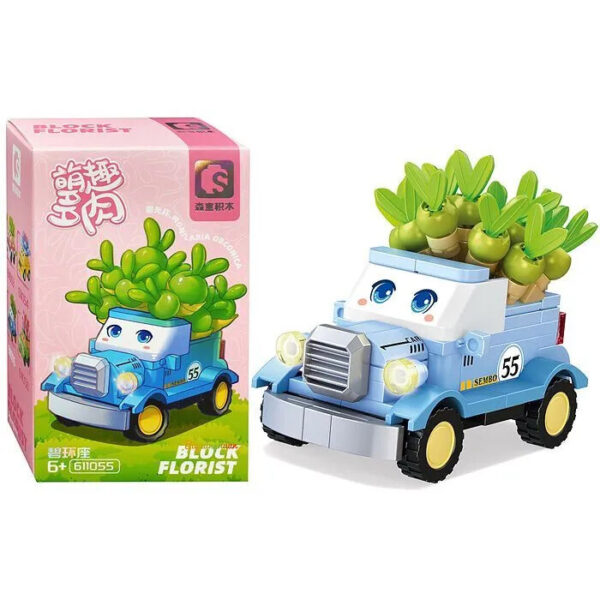 Конструктор "Машина с цветами" (150 дет.) в коробке 611055 1