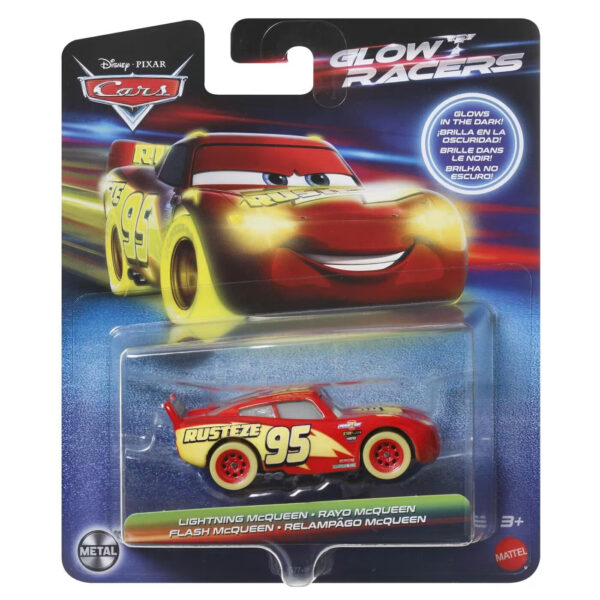 Игрушечная машинка Disney Pixar Glow Racers, масштаб 1:55 (5 видов в ассортименте, материал: металл), HPG76 1