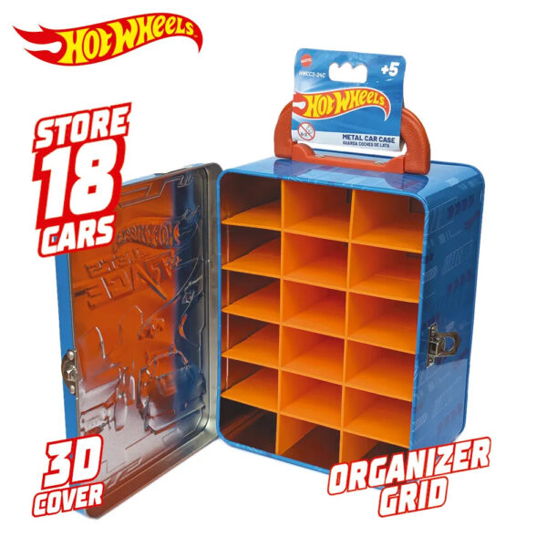 Портативный кейс для хранения 18 машинок Hot Wheels (цвет: синий), HWCC2-24C 2