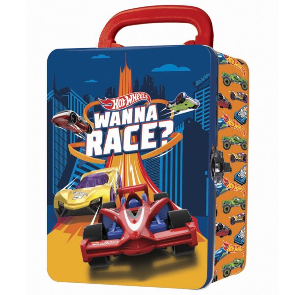 Портативный кейс для хранения 18 машинок Hot Wheels, цвет: сине-оранжевый, HWCC2 1