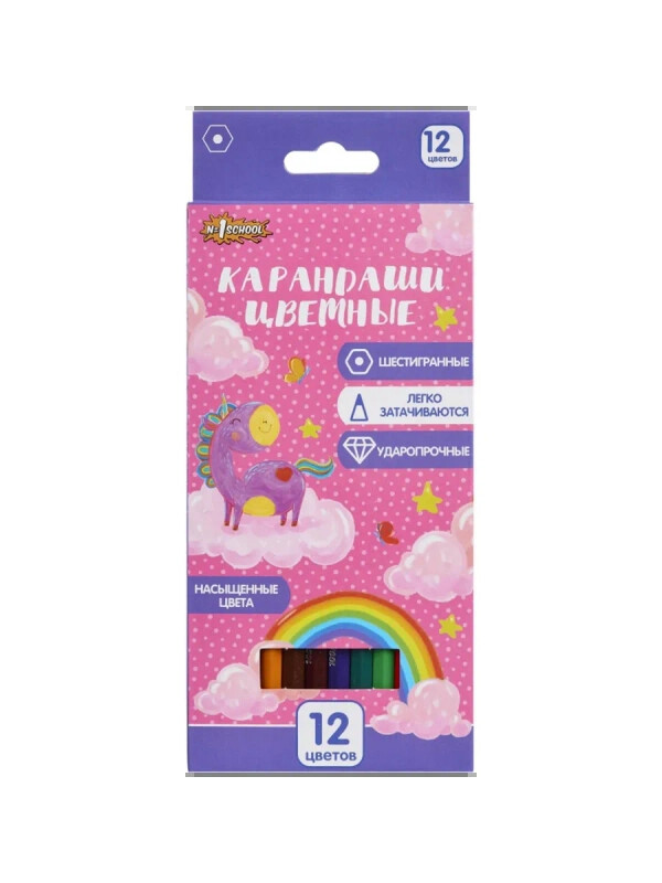 Карандаши цветные Hatber "Волшебный единорог" 1