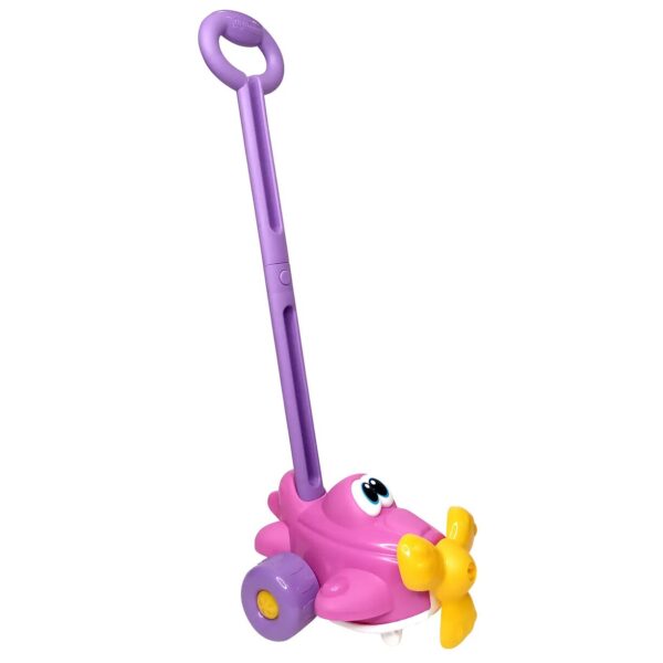 Каталка "Самолетик" (с ручкой), розовый 1