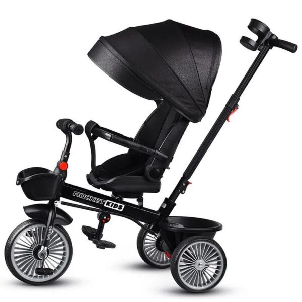 Велосипед трёхколёсный с родительской ручкой Rocket MLX-510-BK, черный 1
