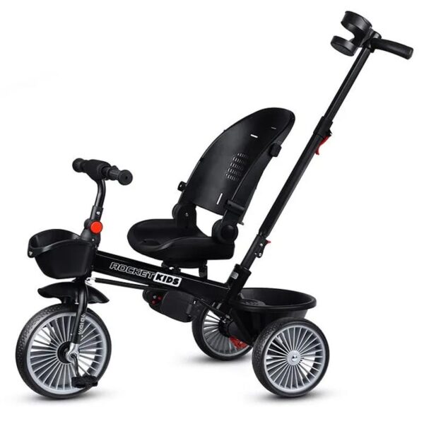 Велосипед трёхколёсный с родительской ручкой Rocket MLX-510-BK, черный 2