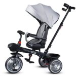 Велосипед трёхколёсный с родительской ручкой Rocket MLX-510-GR, серый 1