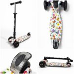 Самокат 3-х колесный складной S00098, принт "Бабочки" 6