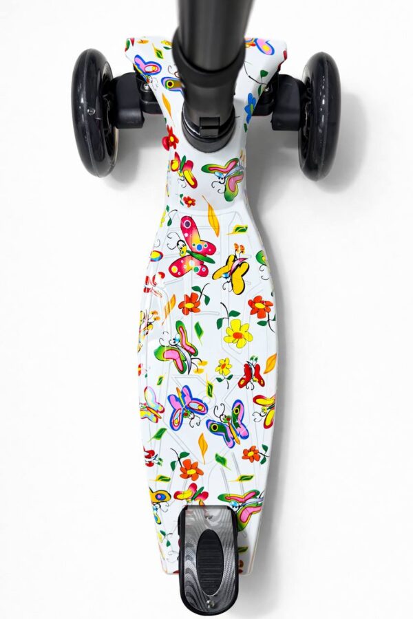 Самокат 3-х колесный складной S00098, принт "Бабочки" 2