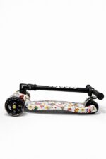 Самокат 3-х колесный складной S0098, принт "Цветы" 4