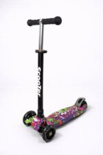 Самокат 3-х колесный складной S00098, принт "Яркое граффити" 1