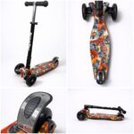 Самокат 3-х колесный складной S00098, принт "Машины" 6