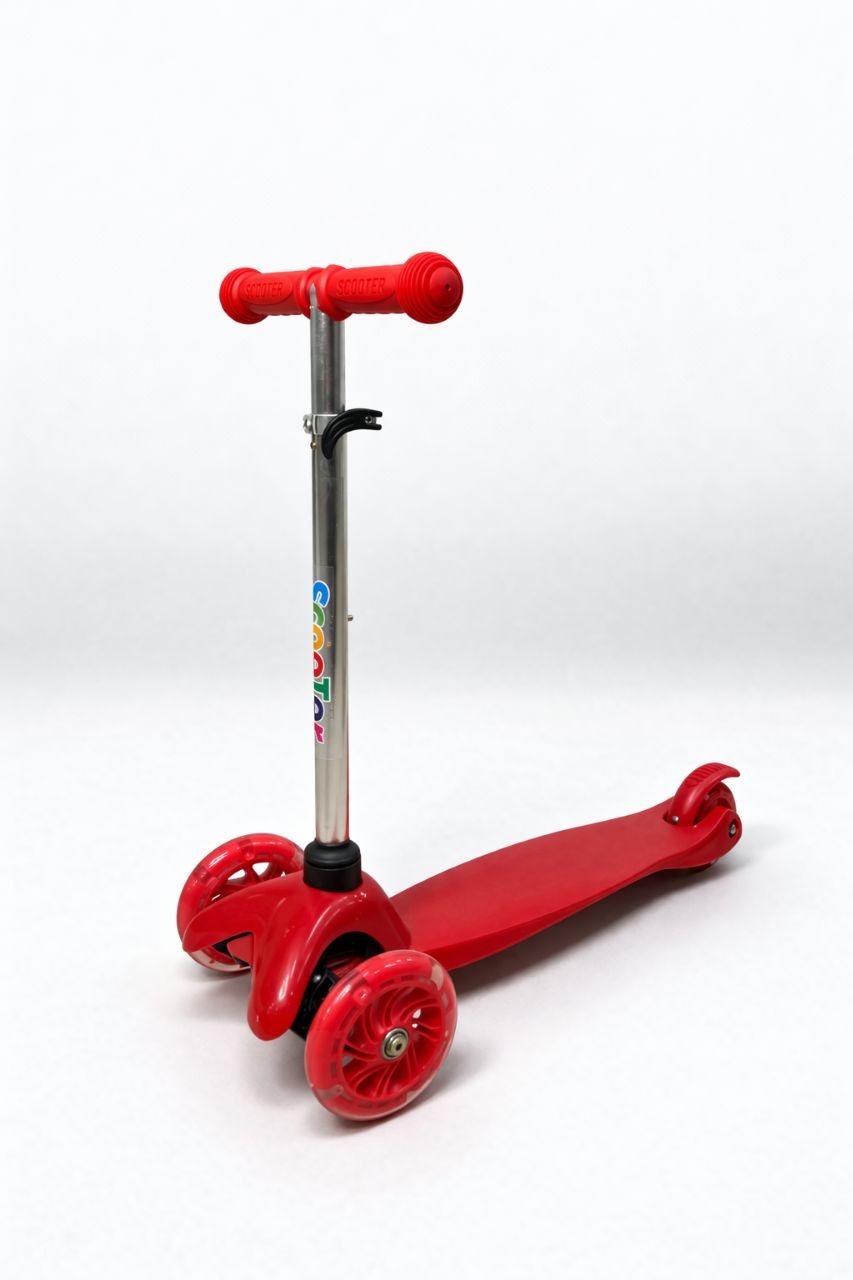 Самокат 3-х колесный 4105, цвет Красный 1 Самокат 3-х колесный 4105, цвет Красный 1