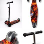 Самокат 3-х колесный S00225, принт "Огненный дракон" 5