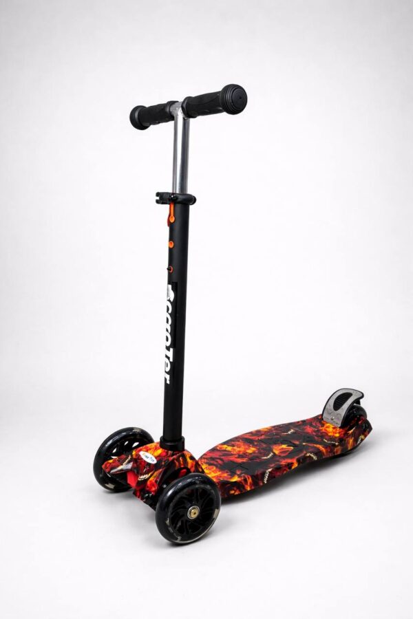 Самокат 3-х колесный S00225, принт "Огненный дракон" 1
