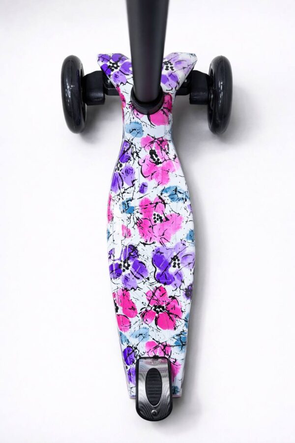 Самокат 3-х колесный S00225", принт "Фиолетовые цветы" 2