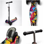 Самокат 3-х колесный S00225, принт "Краски" 5