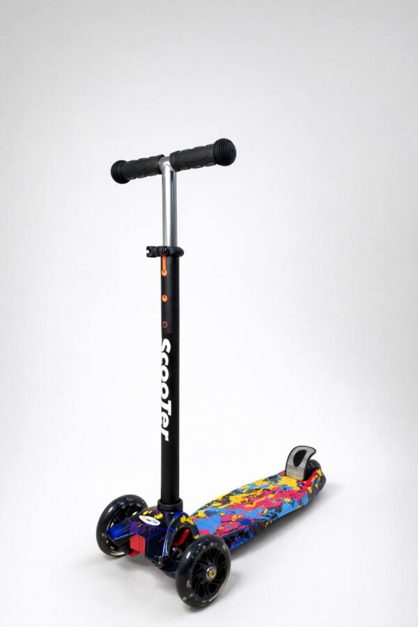 Самокат 3-х колесный S00225, принт "Краски" 1