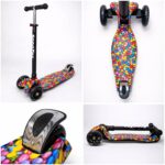 Самокат 3-х колесный складной S00225, принт "Скитлс" 6