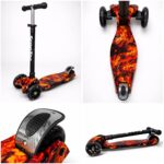 Самокат 3-х колесный складной S00255, принт "Огненный дракон" 6