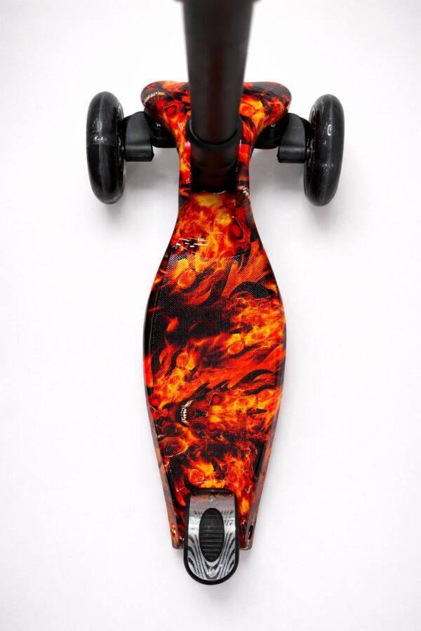 Самокат 3-х колесный складной S00255, принт "Огненный дракон" 2