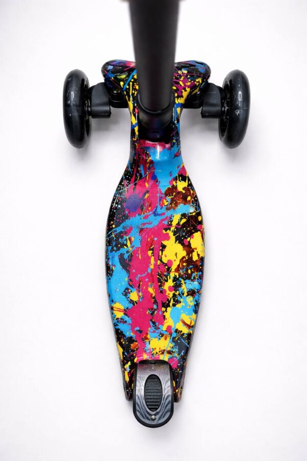 Самокат 3-х колесный складной S00225, принт "Краски" 2