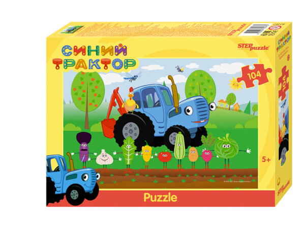 Пазлы 104 "Синий трактор" 1