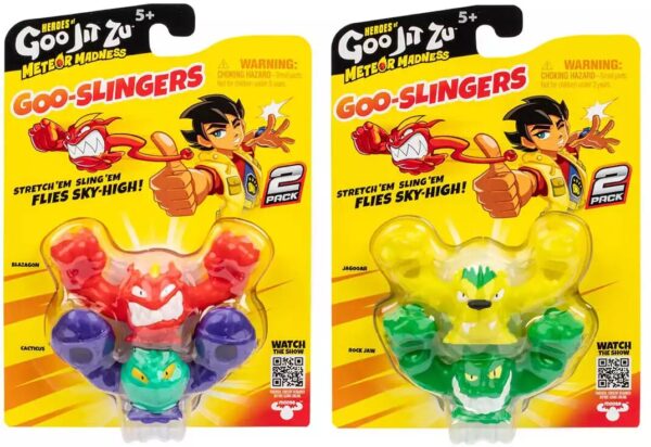 Гуджитсу Игровой набор 2 тянущиеся мини-фигурки Гу-Слингерс в ассортименте GooJitZu 1