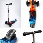 Самокат 3-х колесный S00225, принт "Пламя" 5