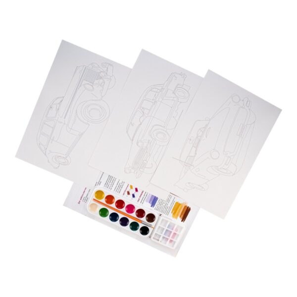 Скетчинг акварелью "Ретро авто" 2