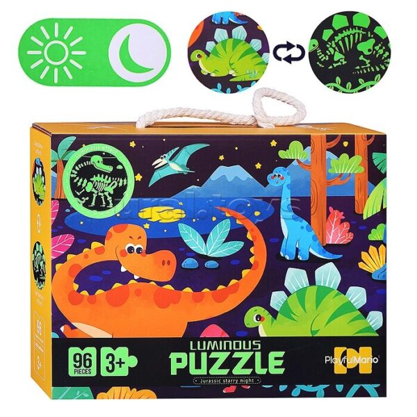 Пазл "Динозавры" светится в темноте (96 дет.) 1