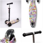 Самокат 3-х колесный S00225, принт "Ромашки" 5
