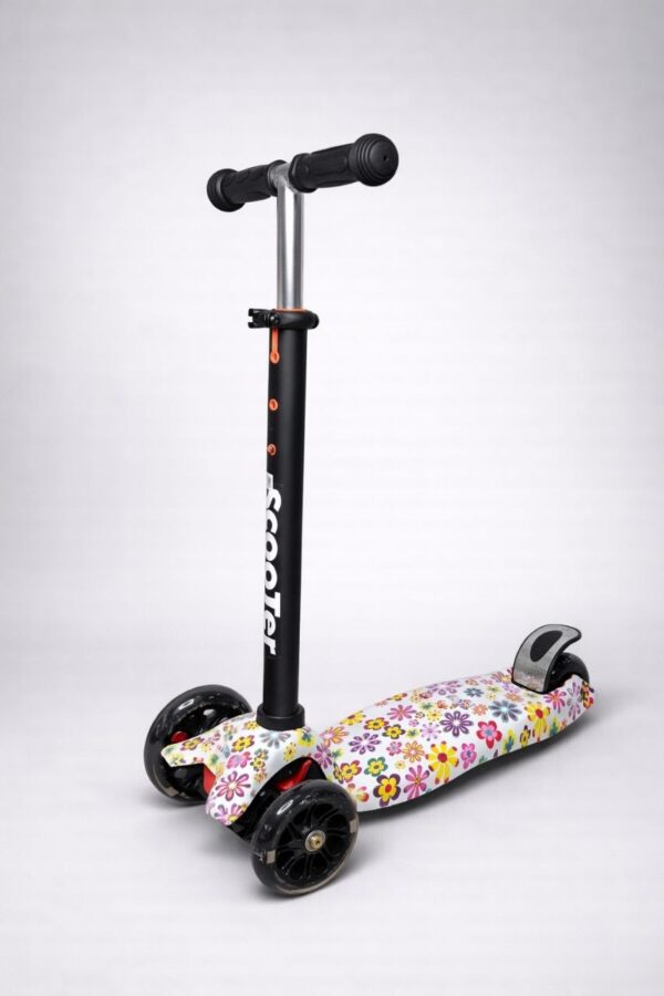 Самокат 3-х колесный S00225, принт "Ромашки" 1