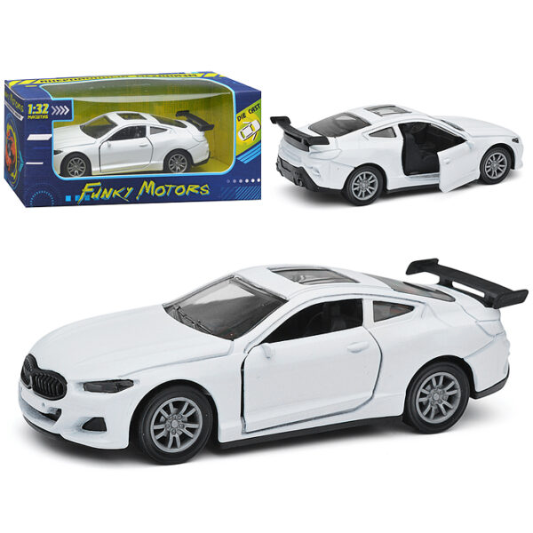 Белая инерционная машинка со спойлером БМВ,1:32 FT1101-49 1