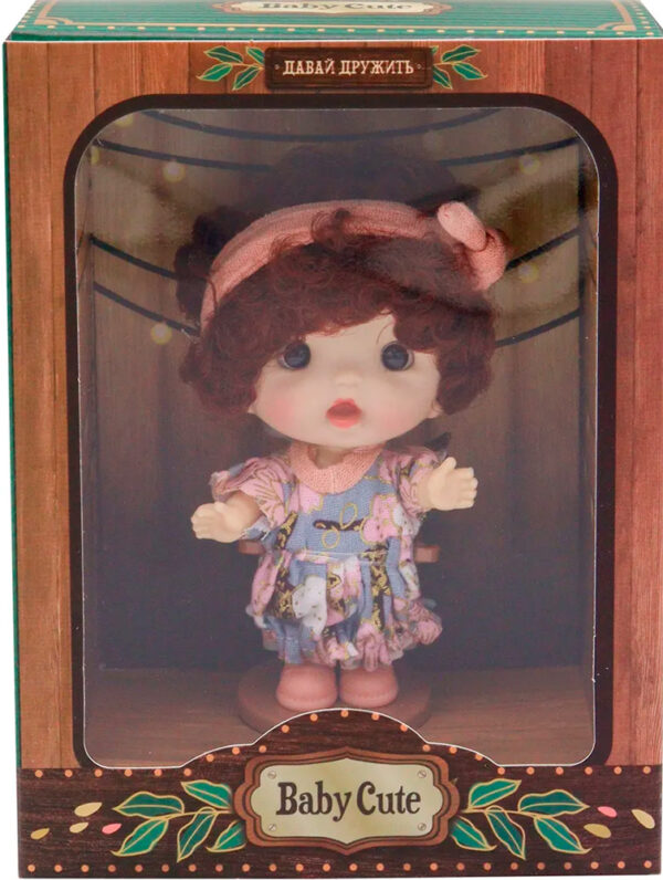 Виниловая кукла Baby Cute с бантиком, 10 см 1
