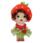 Виниловая кукла Baby Cute Flower с подставкой, 10 см "Клубника" 2