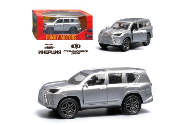 Серебристая инерционная машинка, 1:32, с люком FT1101-25-50 1