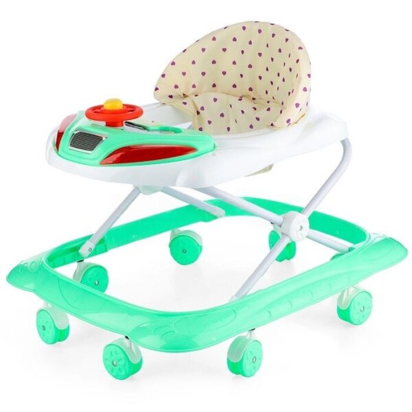 Ходунки "Машина" с музыкальным рулем (мятный-белый) в пакете 502-2 1