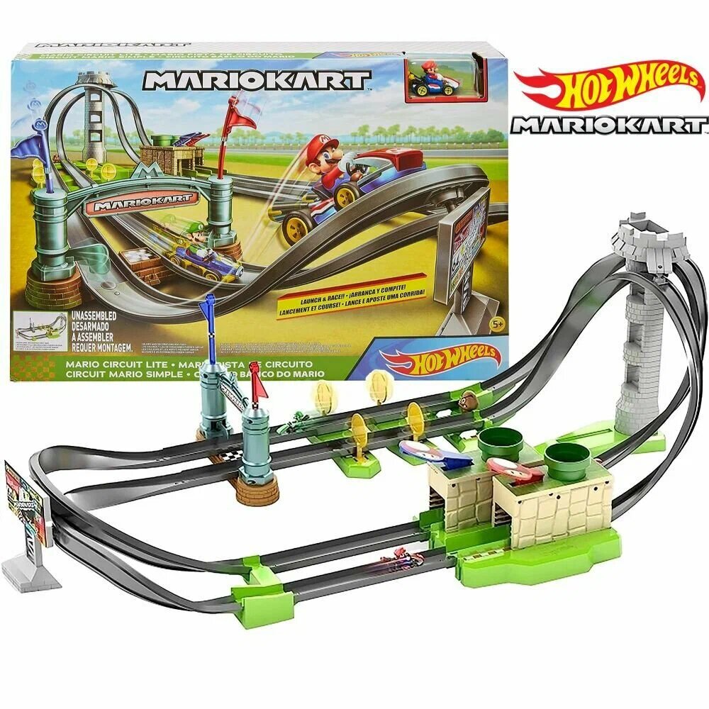 Игровой набор Hot Wheels - Автотрек Марио Карт, в наборе с 1 машинкой масштаба 1:64 (автотрек из пластика, машинка металлическая) 1 Игровой набор Hot Wheels - Автотрек Марио Карт, в наборе с 1 машинкой масштаба 1:64 (автотрек из пластика, машинка металлическая) 1